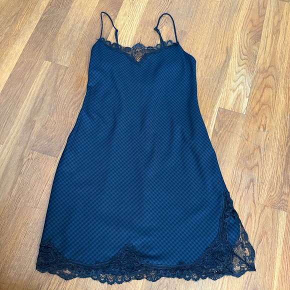 Zara Dresses & Skirts - Zara Navy and Black Lace Trim Babydoll Dress - S